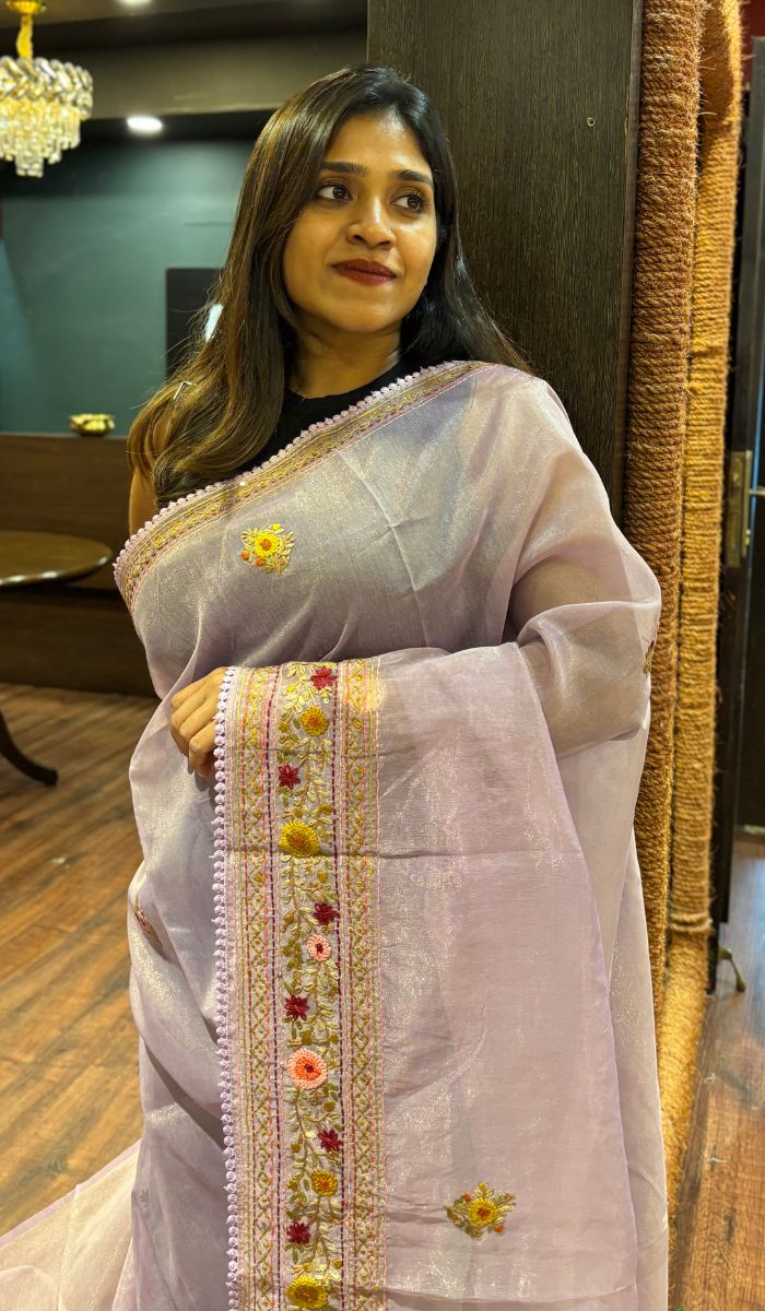 TISSUE ORGANZA SAREE 10072562