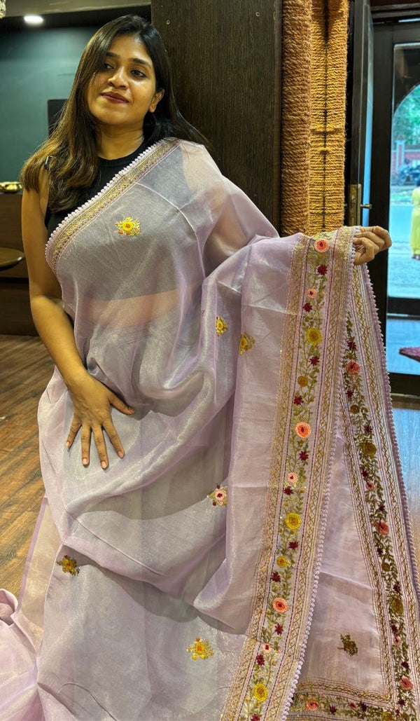 TISSUE ORGANZA SAREE 10072562