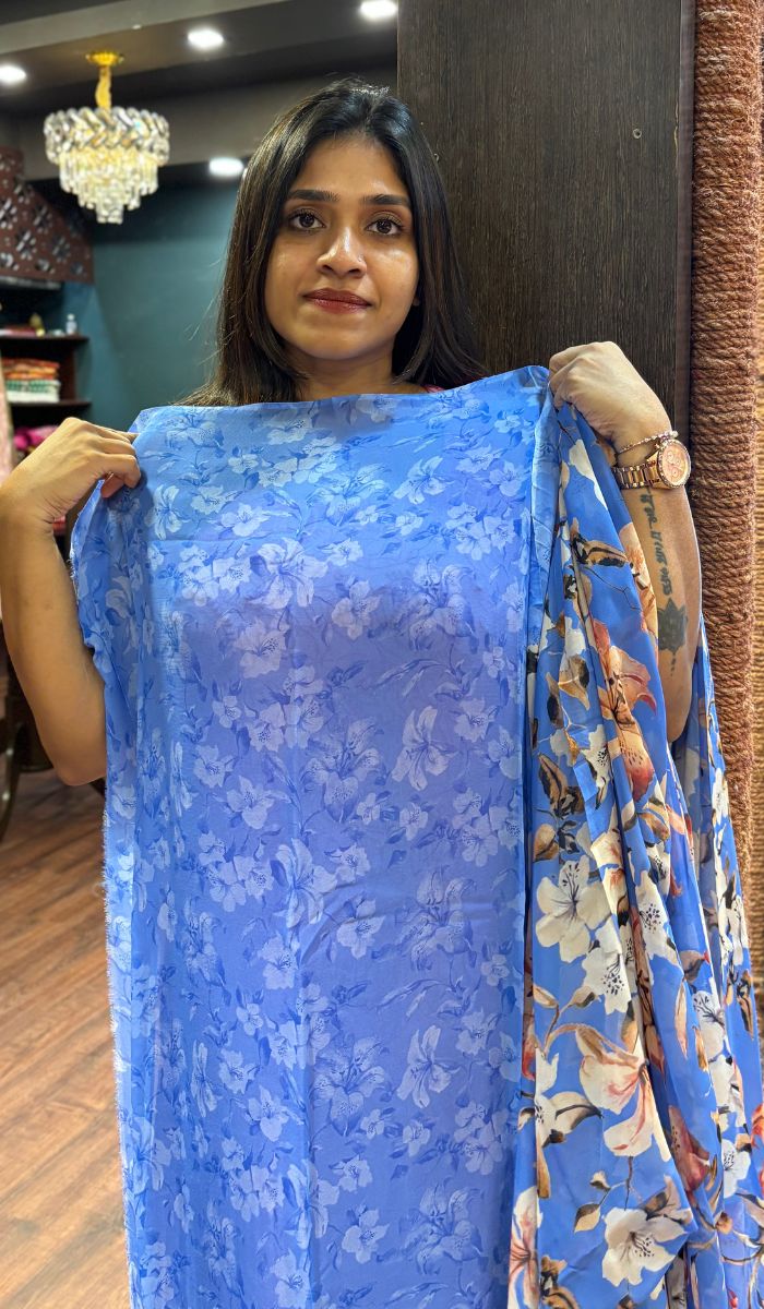 PRINTED GEORGETTE SAREE 1207252