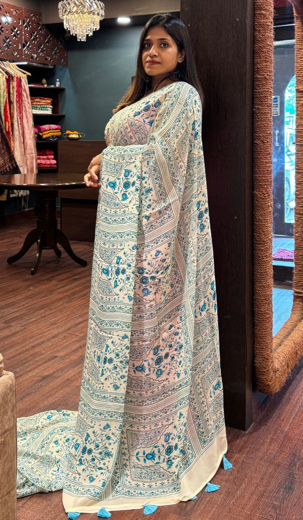 PRINTED GEORGETTE SAREE 1207253