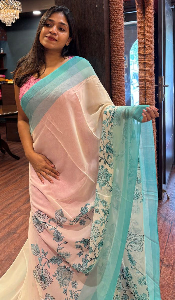 PRINTED GEORGETTE SAREE 1207255