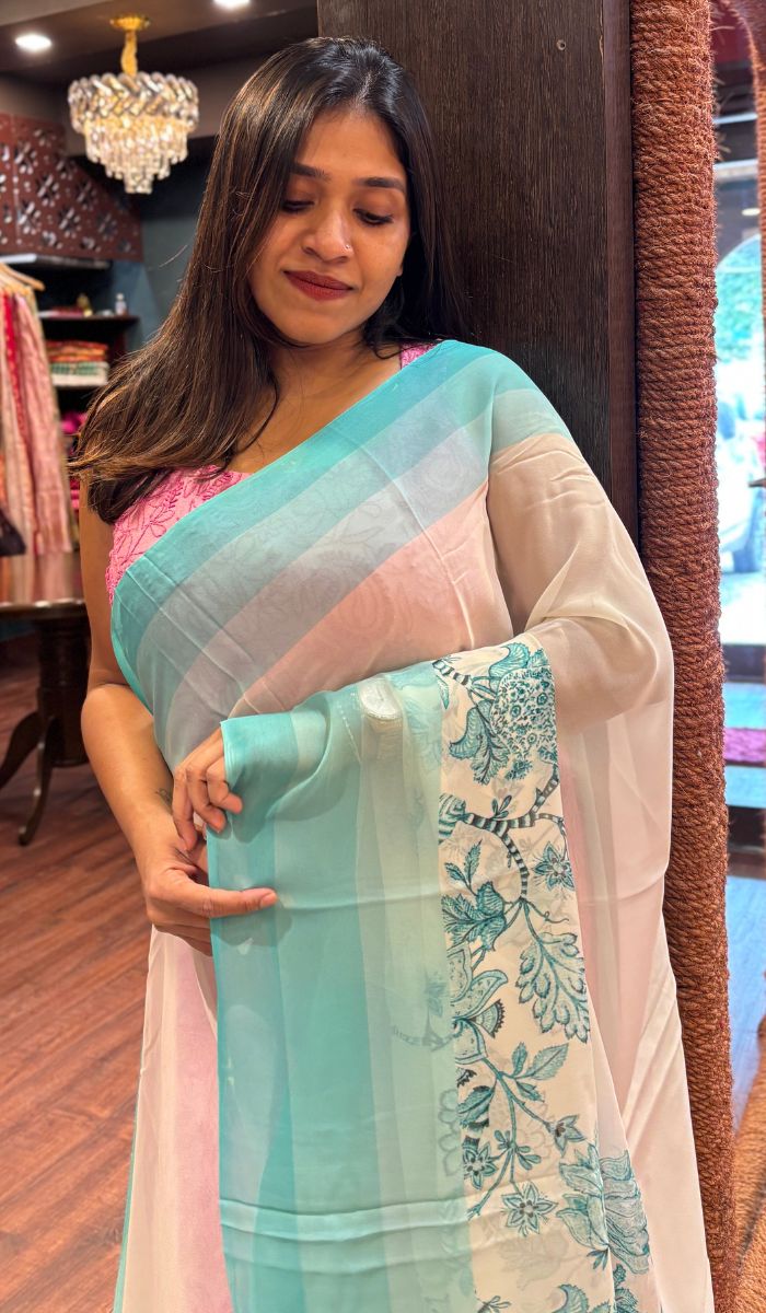 PRINTED GEORGETTE SAREE 1207255