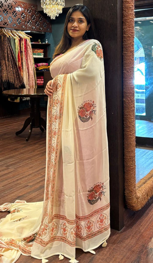 PRINTED GEORGETTE SAREE 1207256