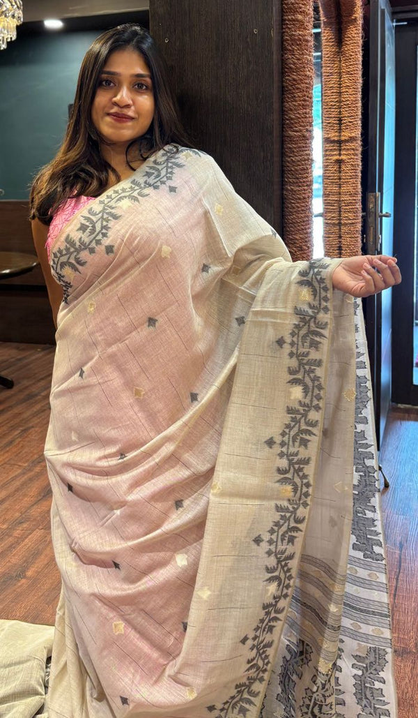 SEMI LINEN SAREE 11072529