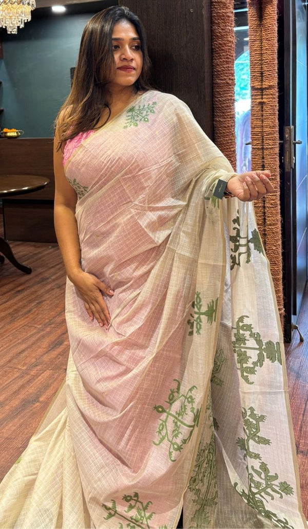 SEMI LINEN SAREE 11072533