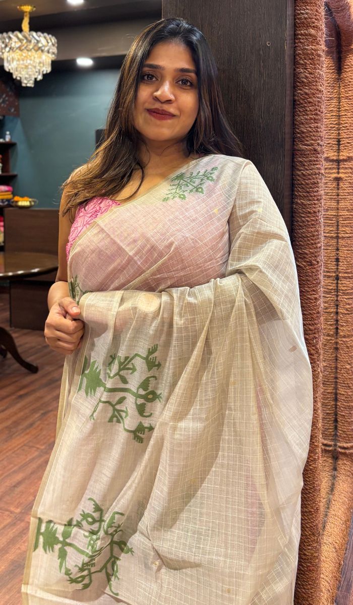 SEMI LINEN SAREE 11072533