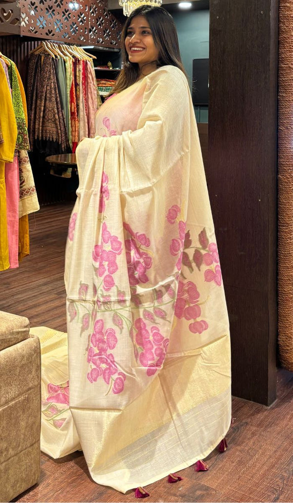 SEMI LINEN SAREE 11072530