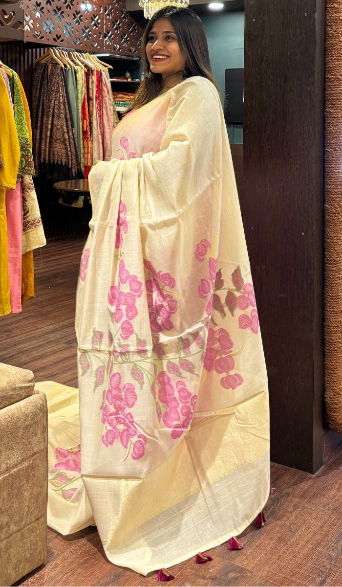SEMI LINEN SAREE 11072530