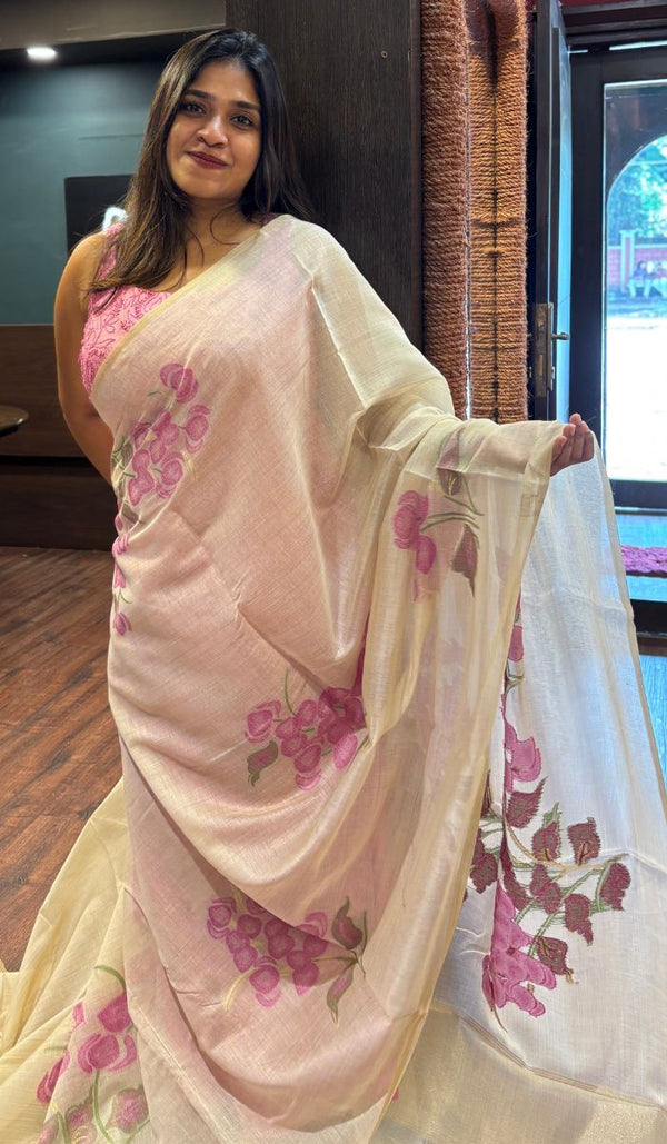 SEMI LINEN SAREE 11072530