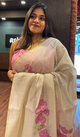 SEMI LINEN SAREE 11072530