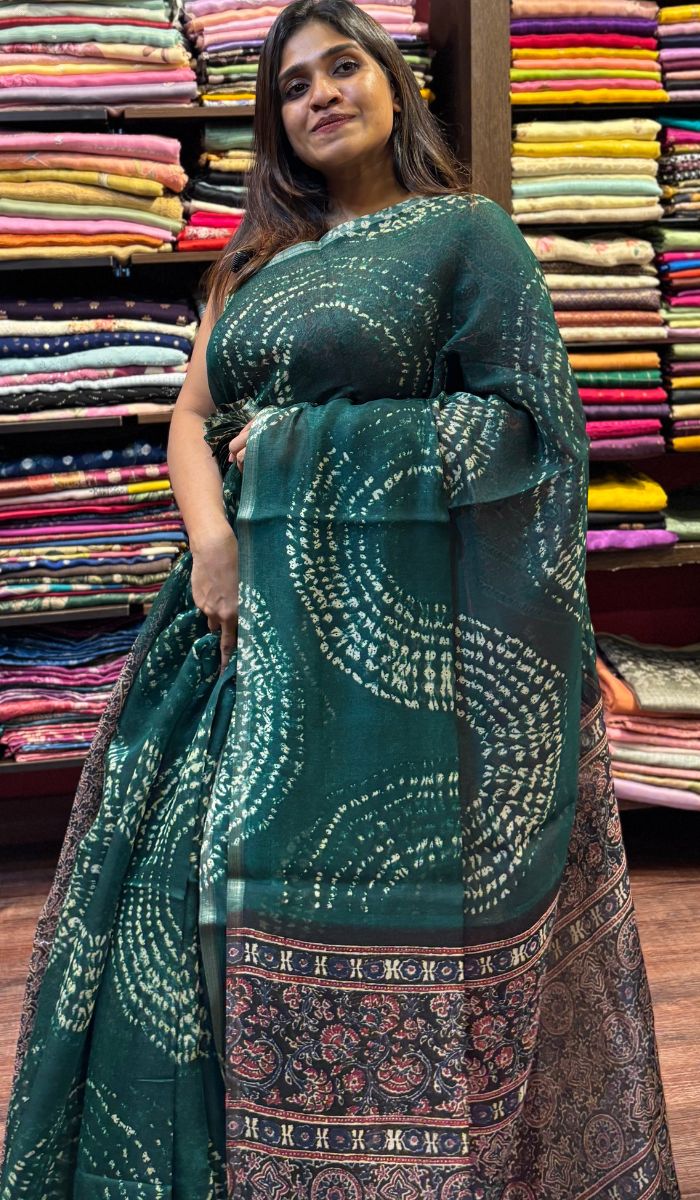 SEMI LINEN SAREE 14072515