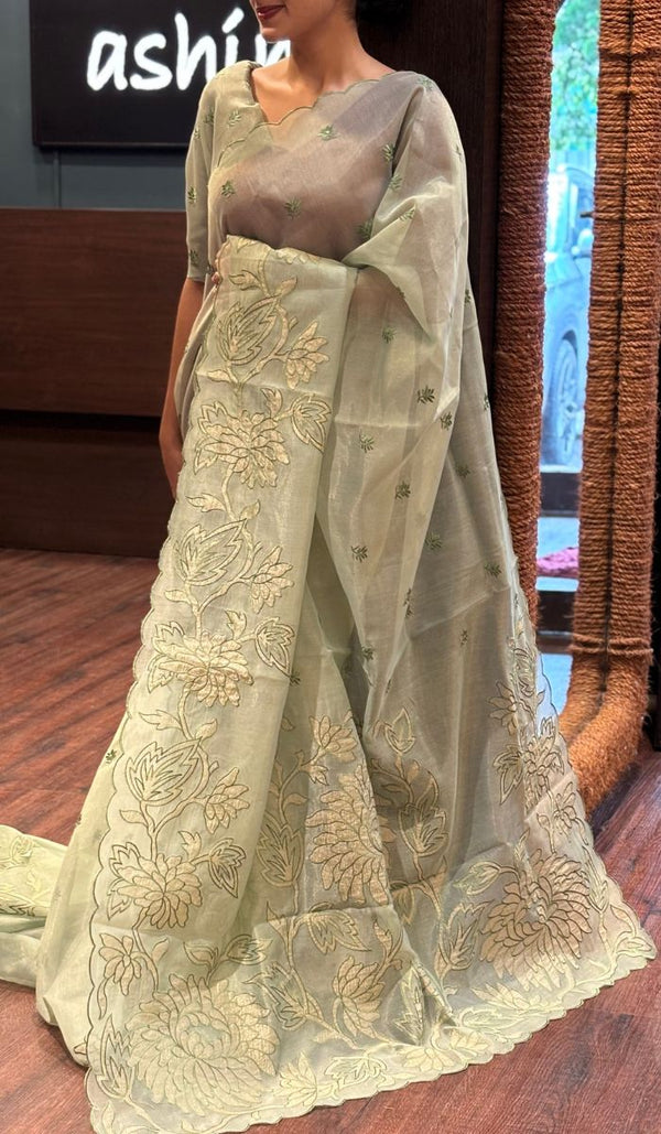 SEMI TISSUE SAREE 04052535