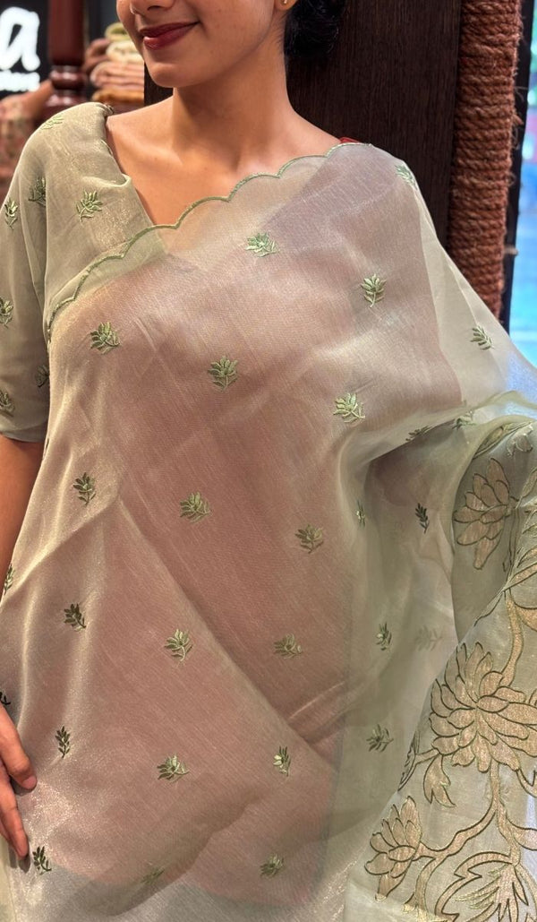 SEMI TISSUE SAREE 04052535