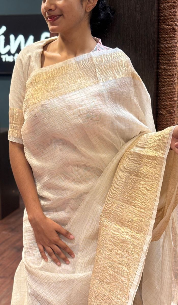 CRUSHED ORGANZA SAREE 1707253
