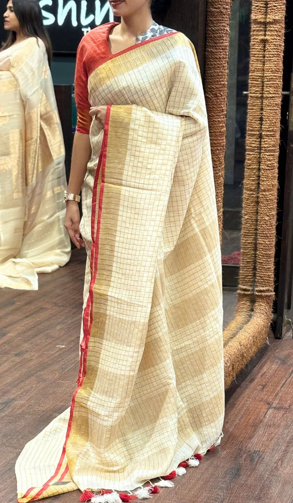 SEMI LINEN SAREE 2907246