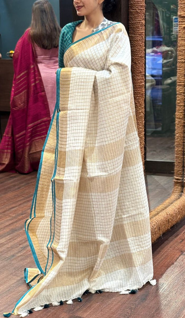 SEMI LINEN SAREE 20072557