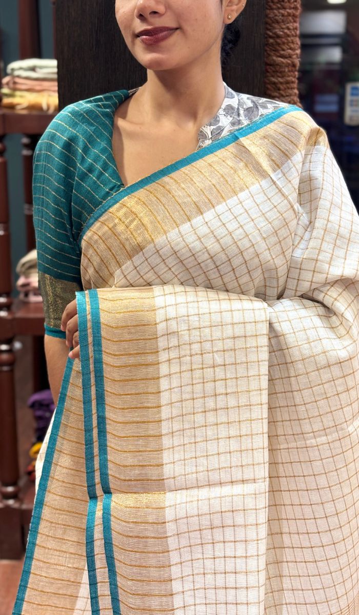 SEMI LINEN SAREE 20072557