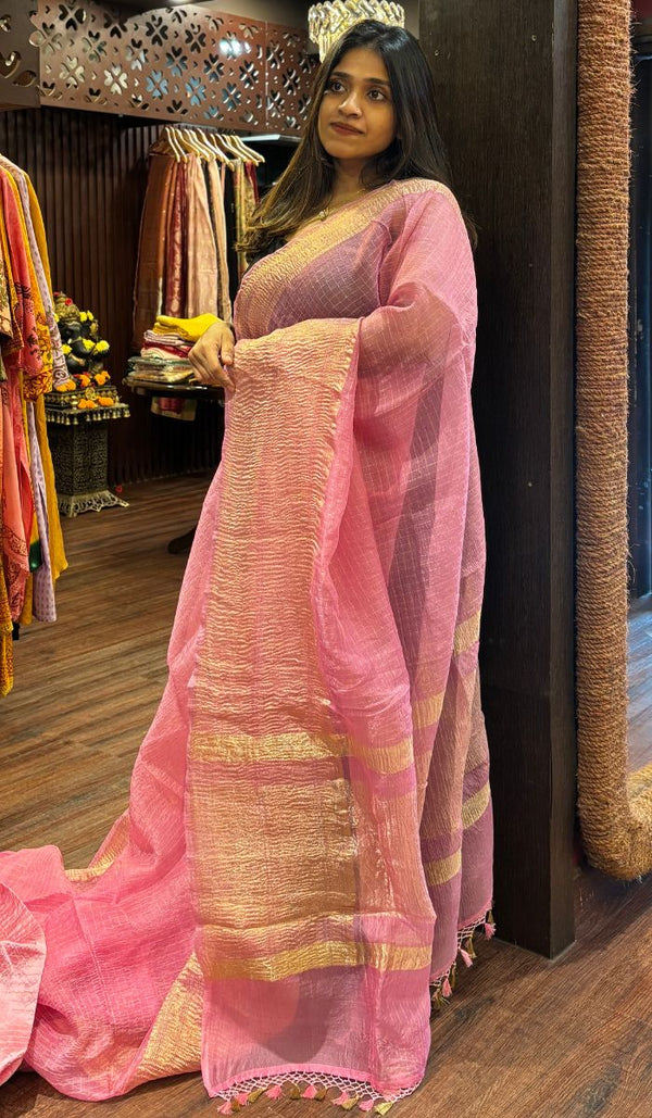 CRUSHED ORGANZA SAREE 2703245