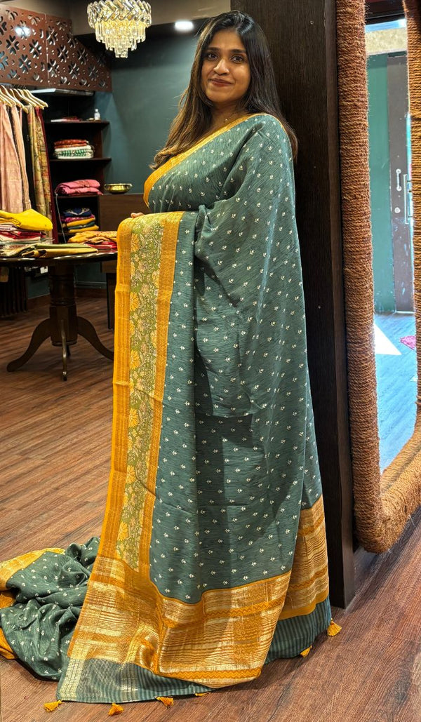 SEMI RAW SILK SAREE 2507253