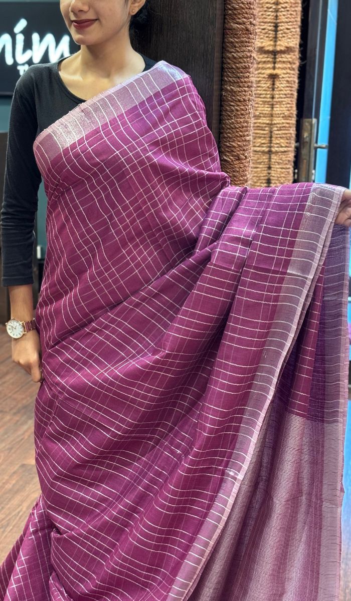 SEMI LINEN SAREE 20072565