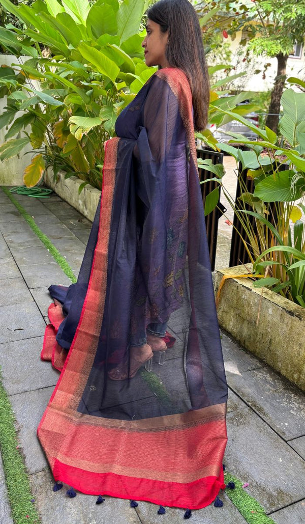 SEMI LINEN SAREE 3009244