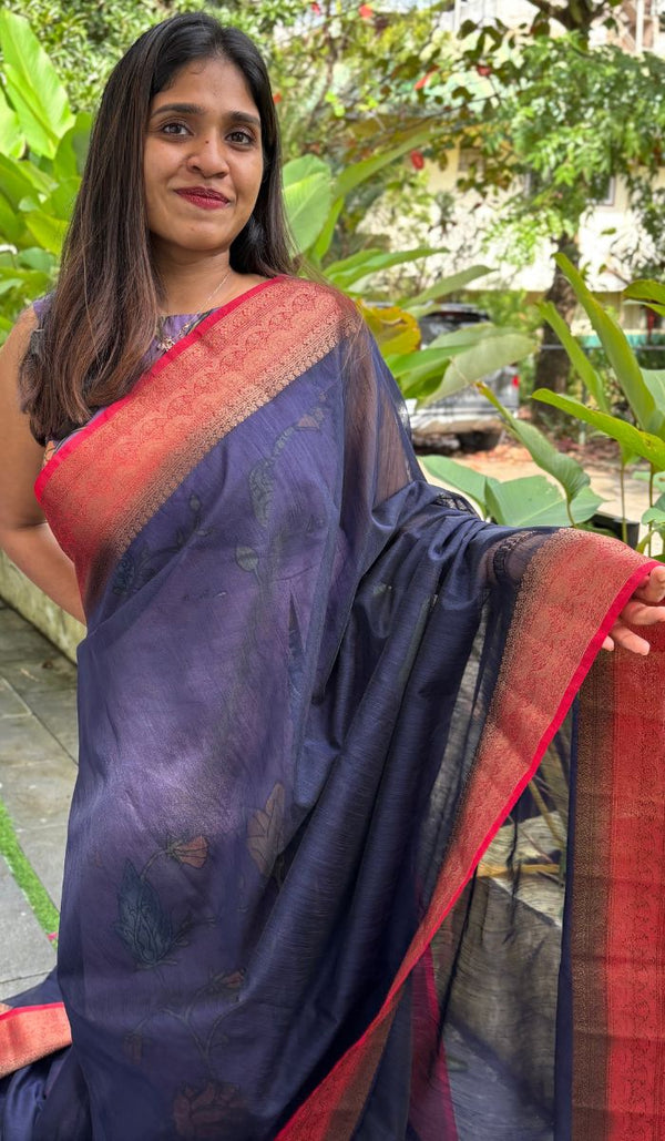 SEMI LINEN SAREE 3009244