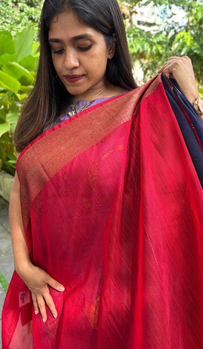 SEMI LINEN SAREE 3009244