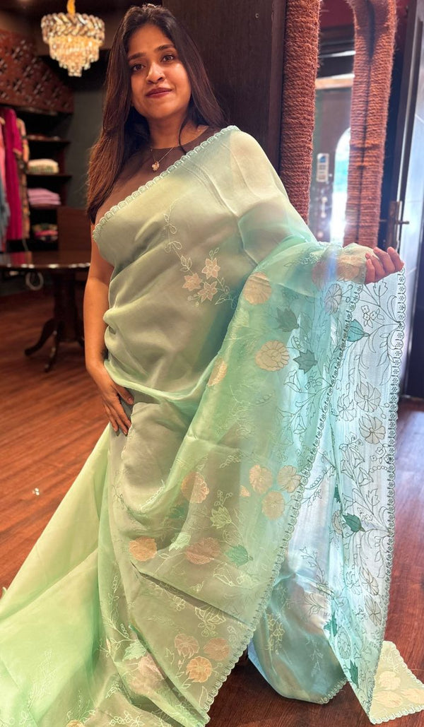 ORGANZA SAREE 01092515
