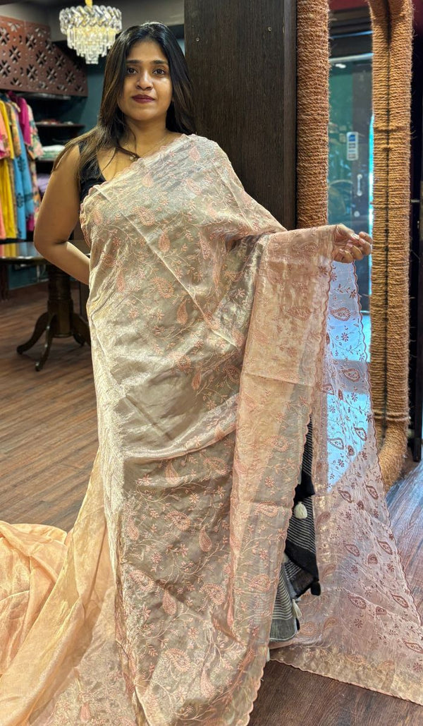 TISSUE ORGANZA SAREE 12092552