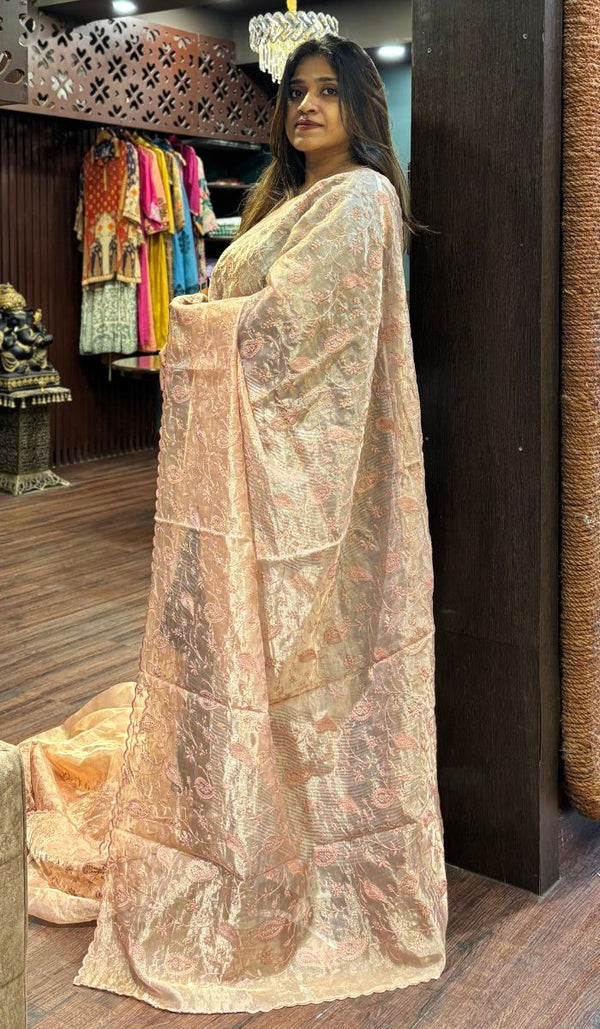 TISSUE ORGANZA SAREE 12092552