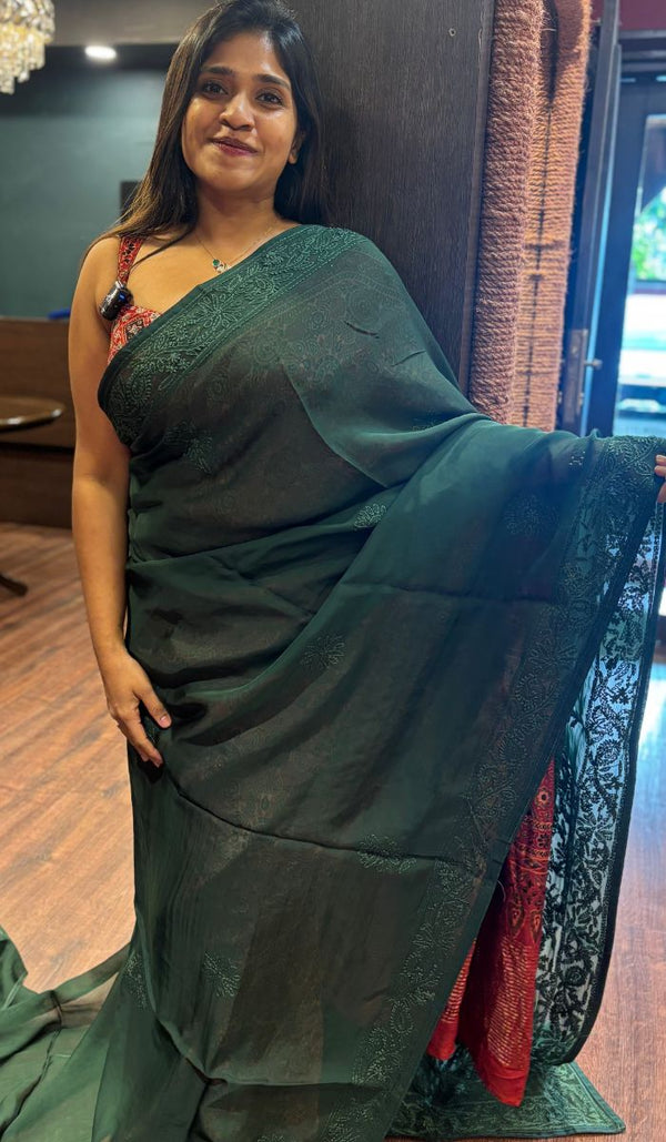 SEMI ORGANZA SAREE 13092563