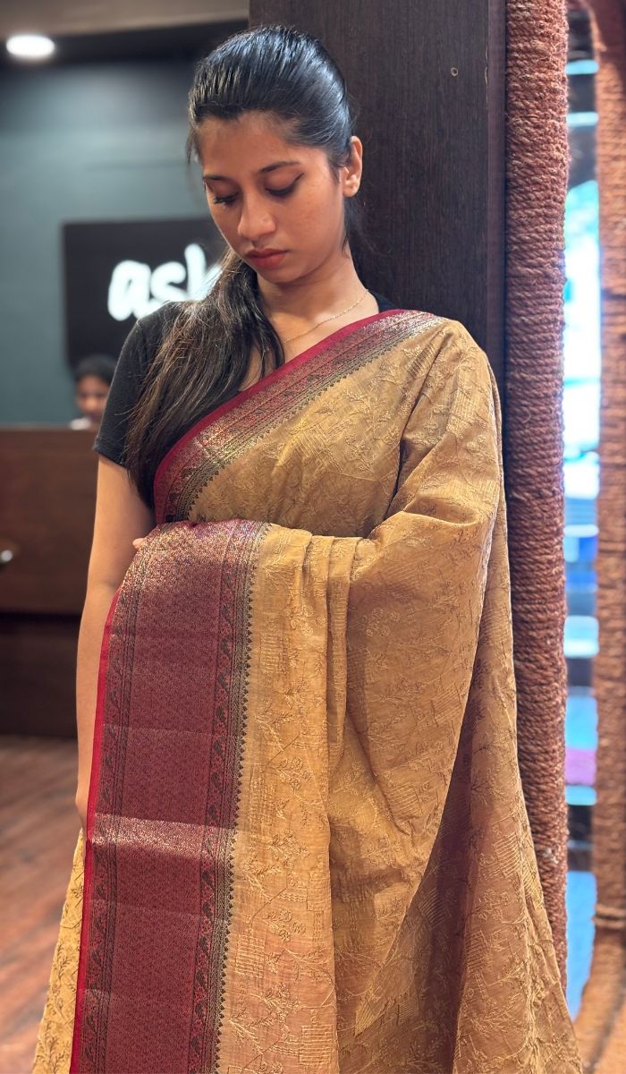 SEMI LINEN SAREE 15092513