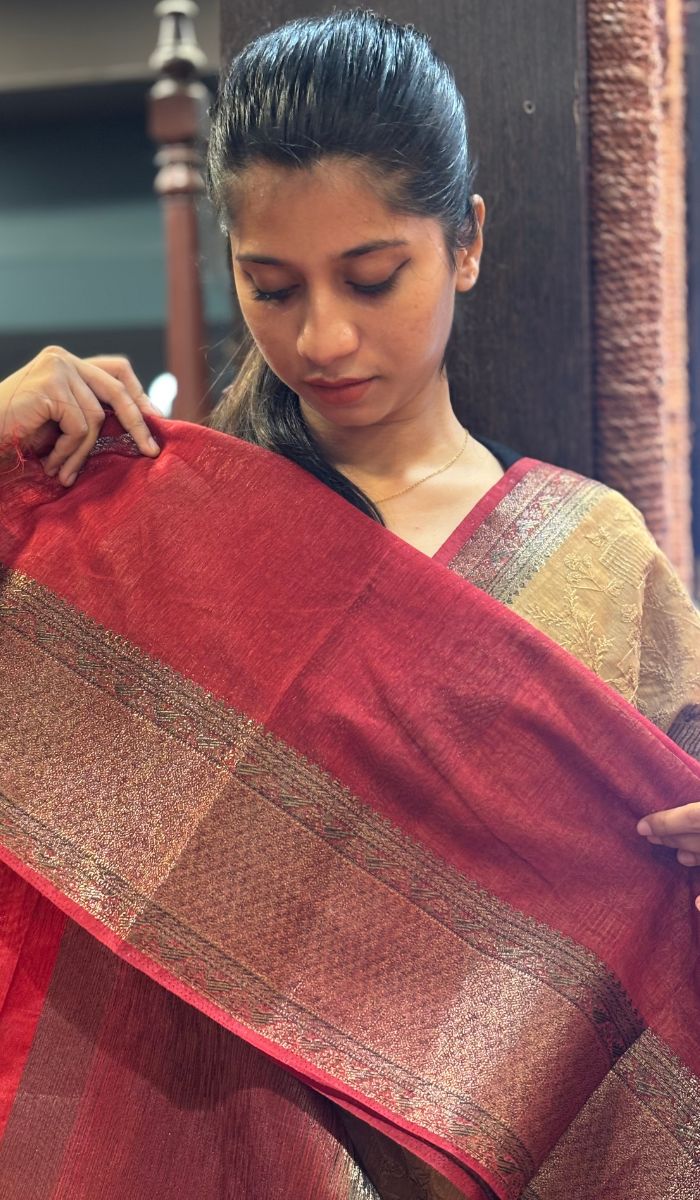 SEMI LINEN SAREE 15092513