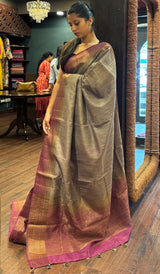 SEMI LINEN SAREE 15092545