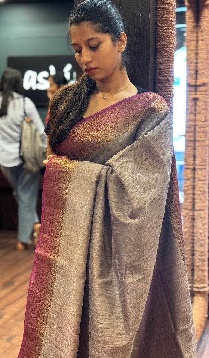SEMI LINEN SAREE 15092545
