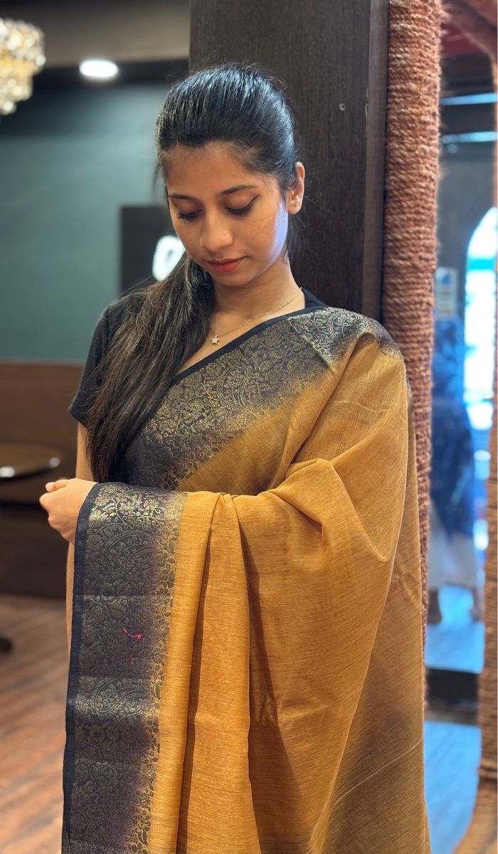 SEMI LINEN SAREE 15092557