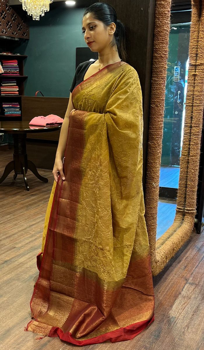 SEMI LINEN SAREE 15092520
