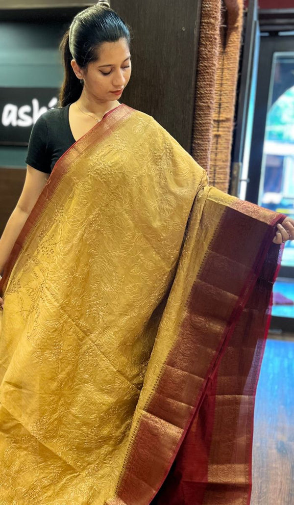 SEMI LINEN SAREE 15092520