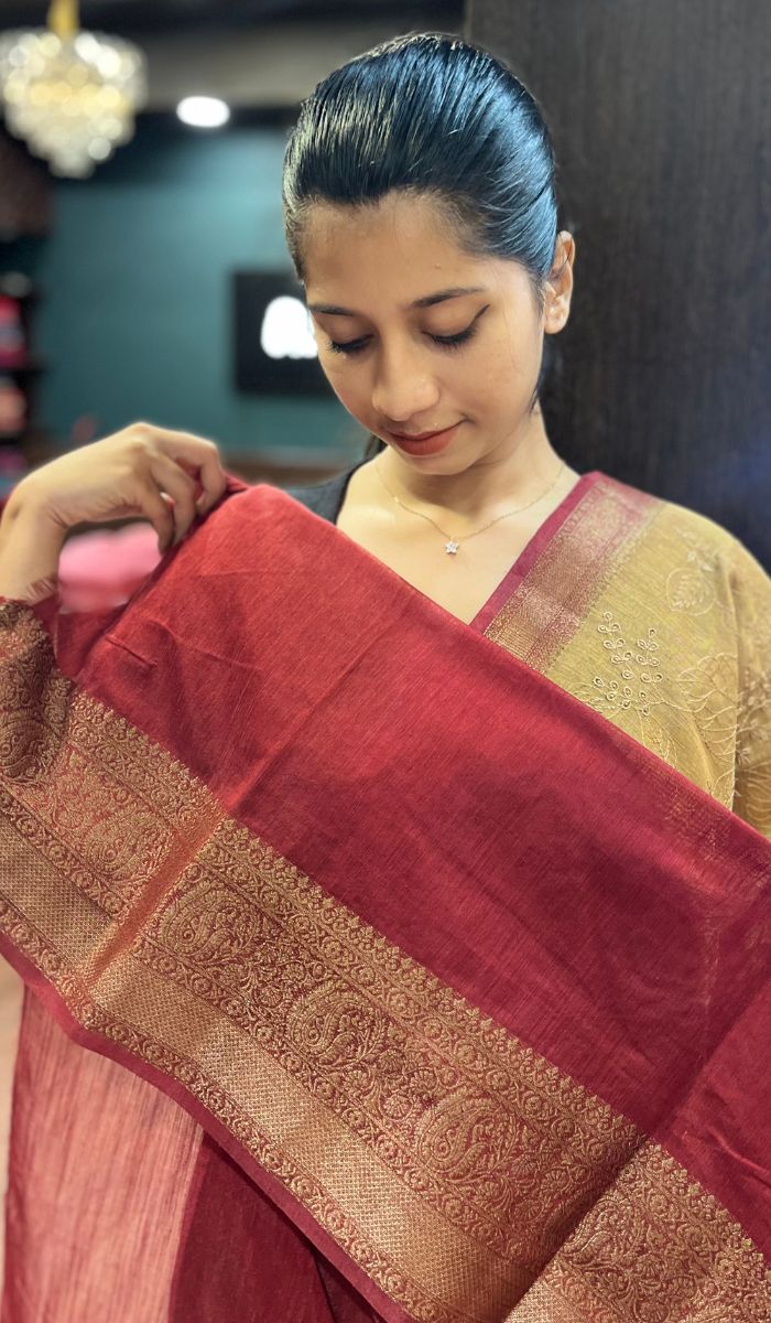 SEMI LINEN SAREE 15092520