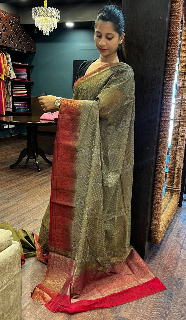 SEMI LINEN SAREE 15092518
