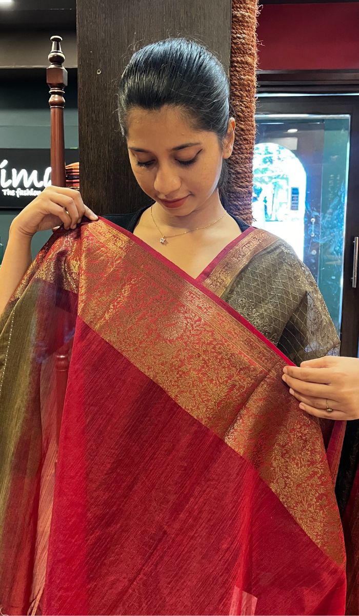 SEMI LINEN SAREE 15092518
