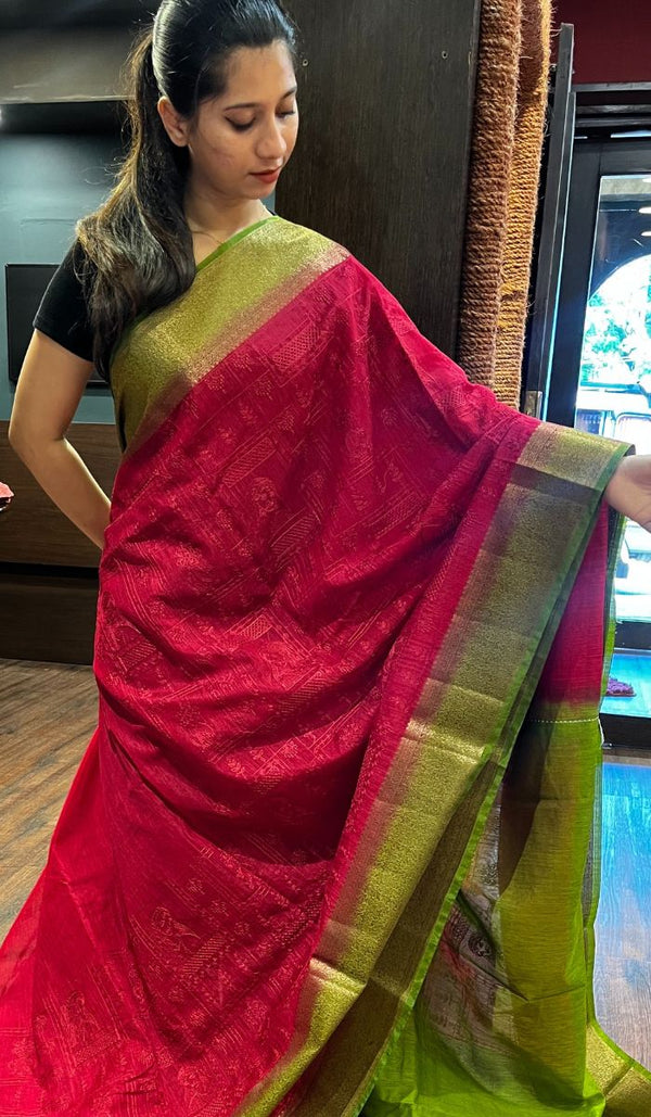 SEMI LINEN SAREE 15092514