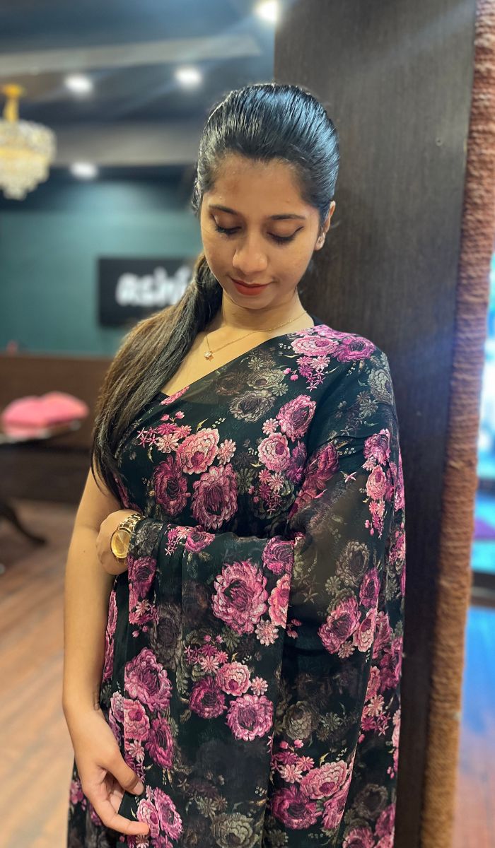 PRINTED GEORGETTE SAREE 1706253