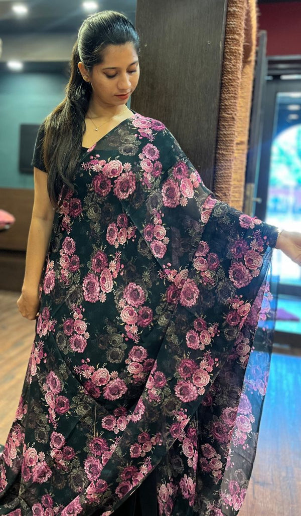 PRINTED GEORGETTE SAREE 1706253