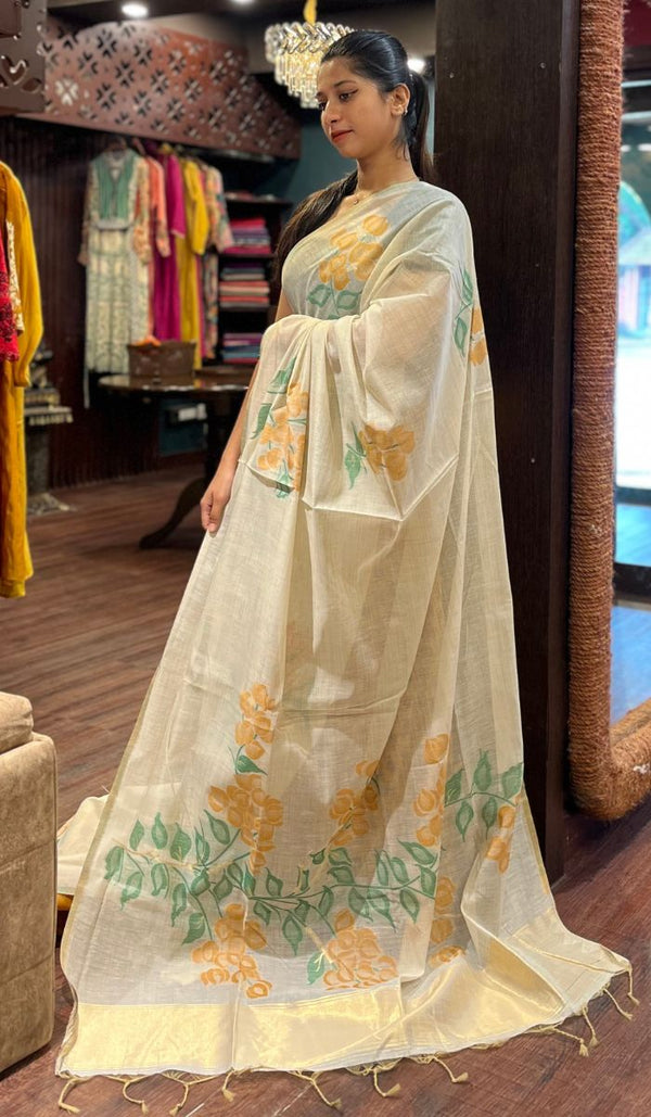 SEMI LINEN SAREE 2009254