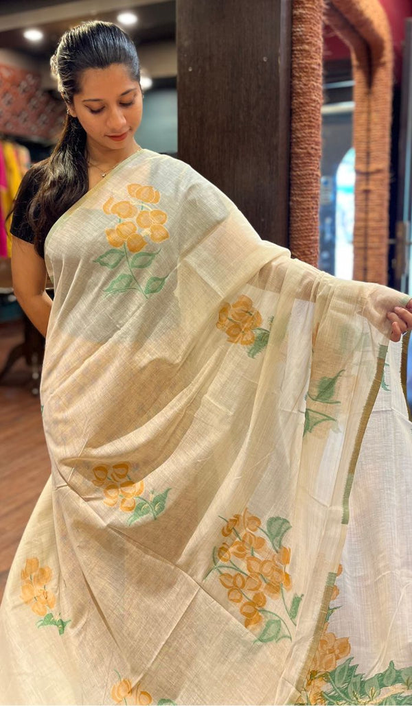 SEMI LINEN SAREE 2009254