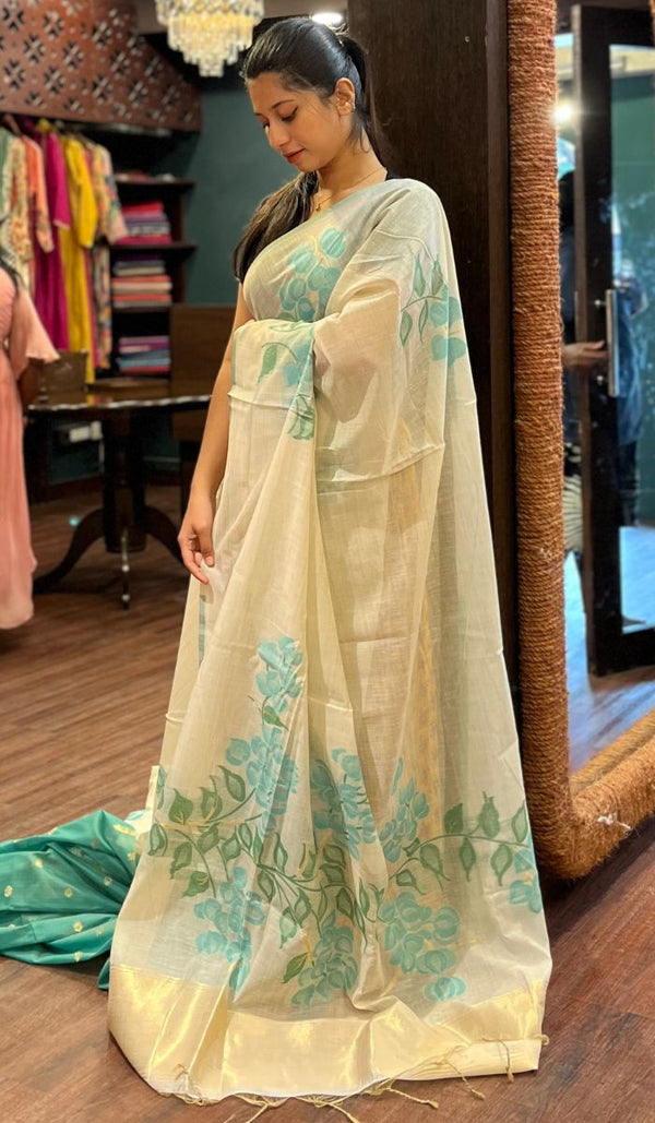 SEMI LINEN SAREE 2009255