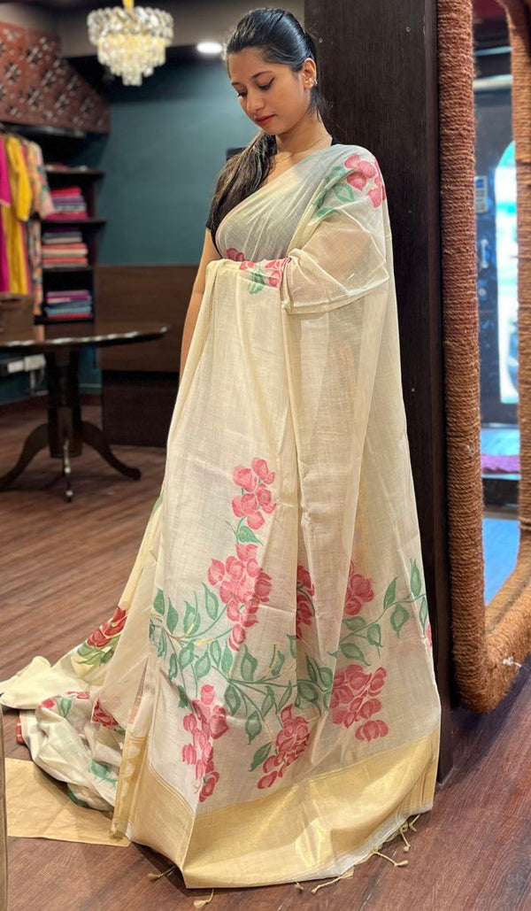 SEMI LINEN SAREE 2009256