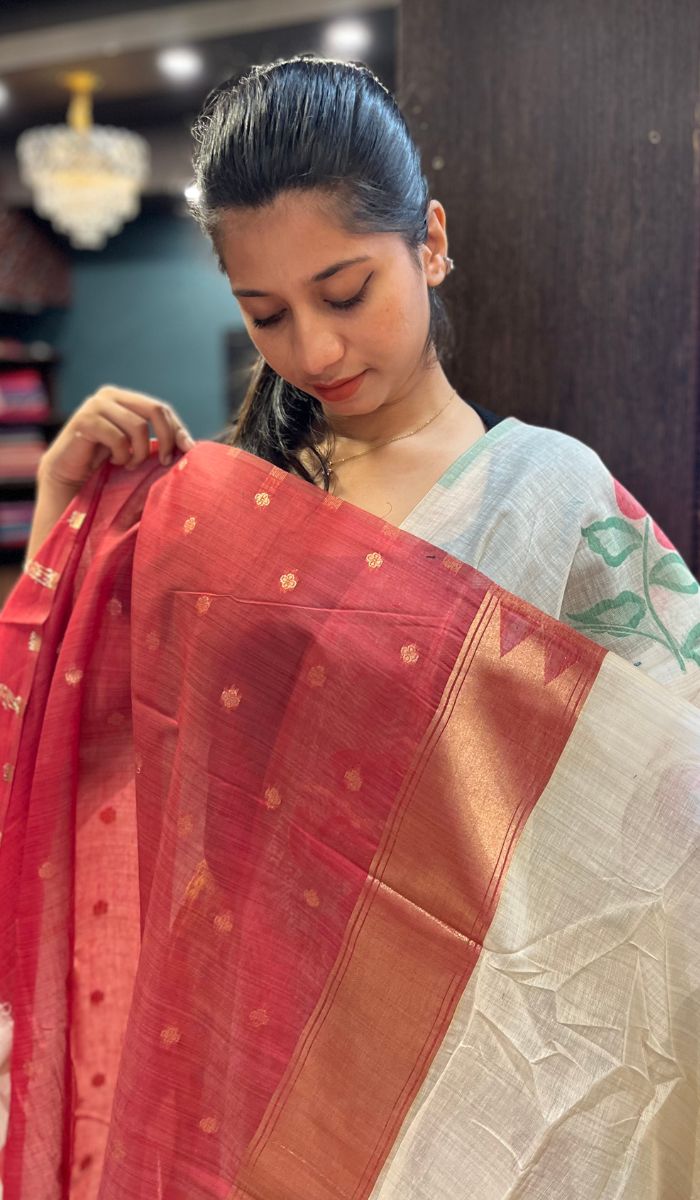SEMI LINEN SAREE 2009256