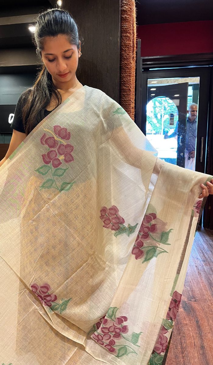 SEMI LINEN SAREE 2009258